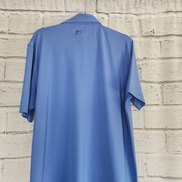 FootJoy FJ Mens Blue Athletic Fit Two Button Stretchy Golf Polo Shirt Size Large - Picture 7 of 11